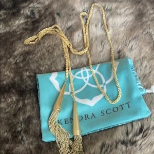 Kendra Scott gold double tassel necklace